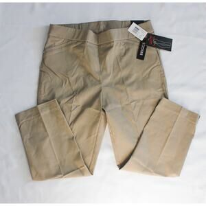 Briggs New York Khaki Comfort Waistband Slimming Pants Size 14 NWT